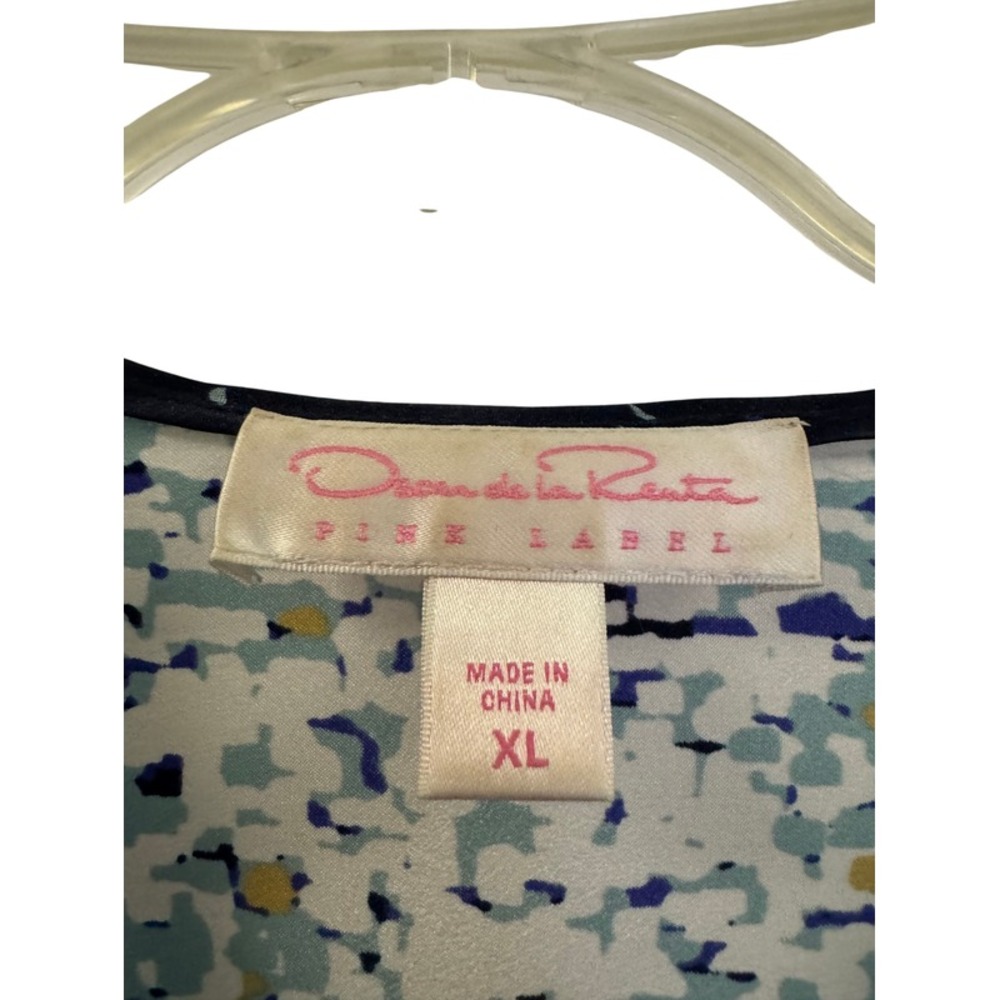 Vintage Oscar de la Renta Pink Label Maxi‎ Dress XL Polyester Long Sleeves Print - Picture 3 of 7